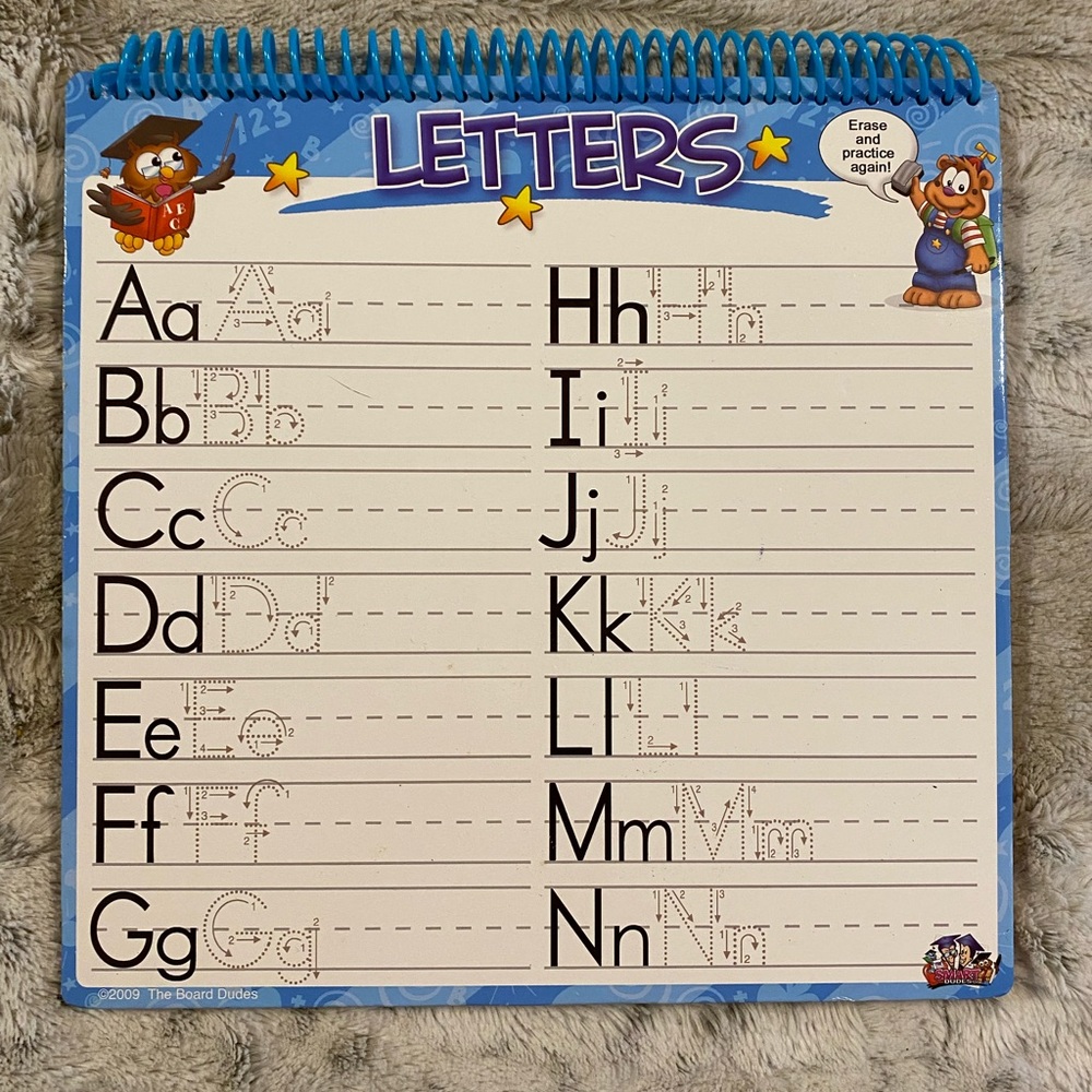 Dry erase book of learning boards
